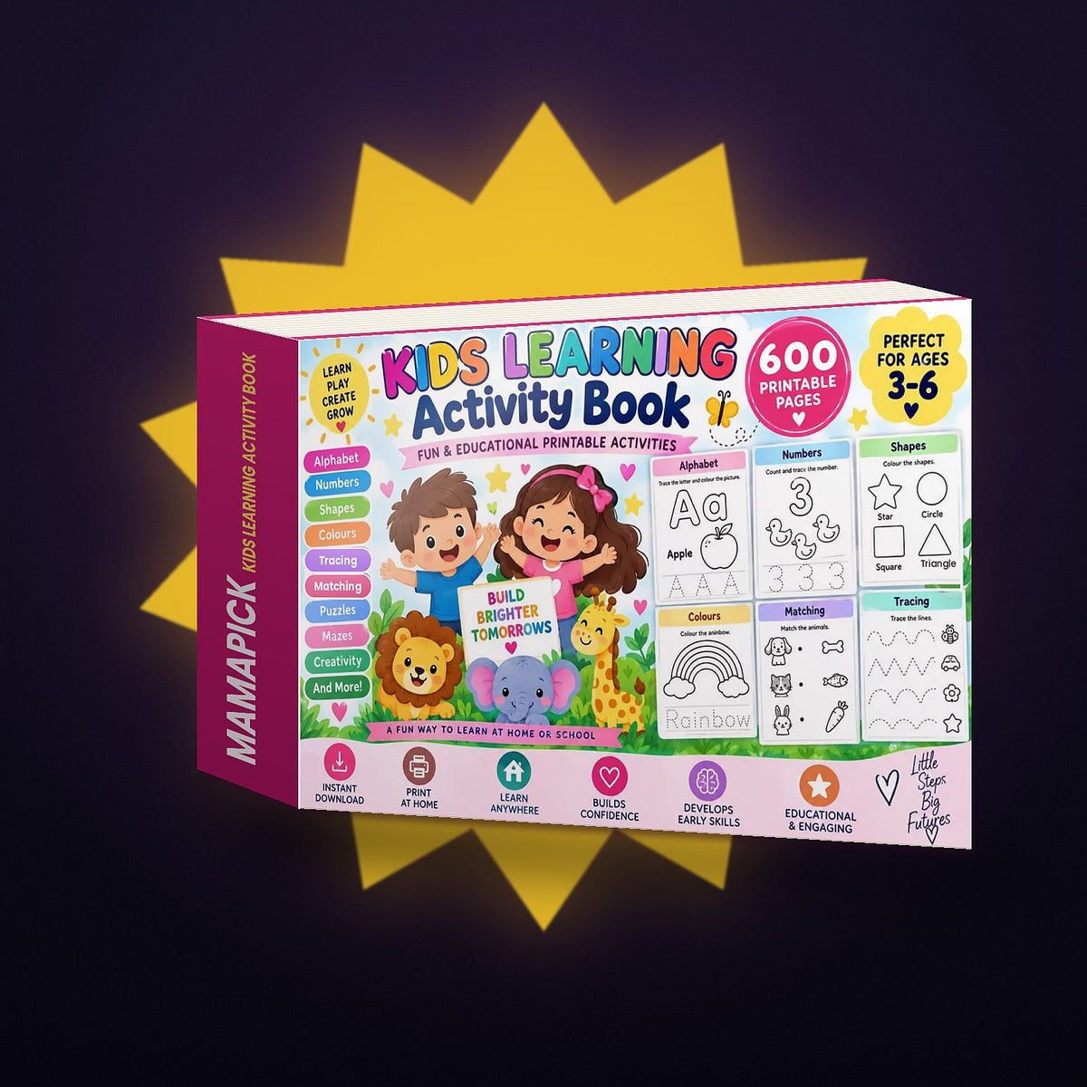 Mamapick Kids Learning Activity Book box – 600+ printable worksheets